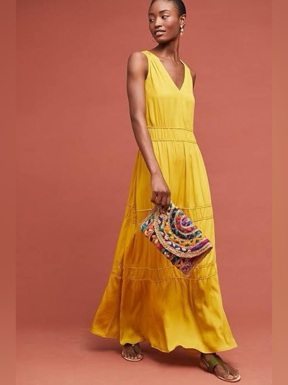 Anthropologie Dolan Golden Maxi Dress